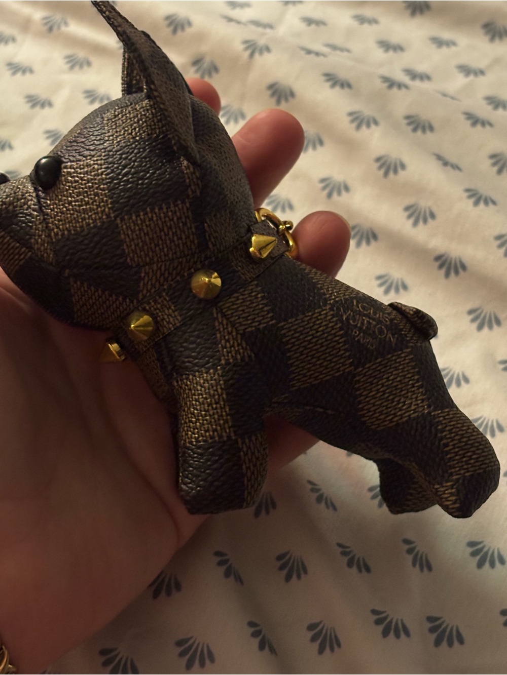 New Brown Check Plush Dog Keychain - Picture 4 of 7